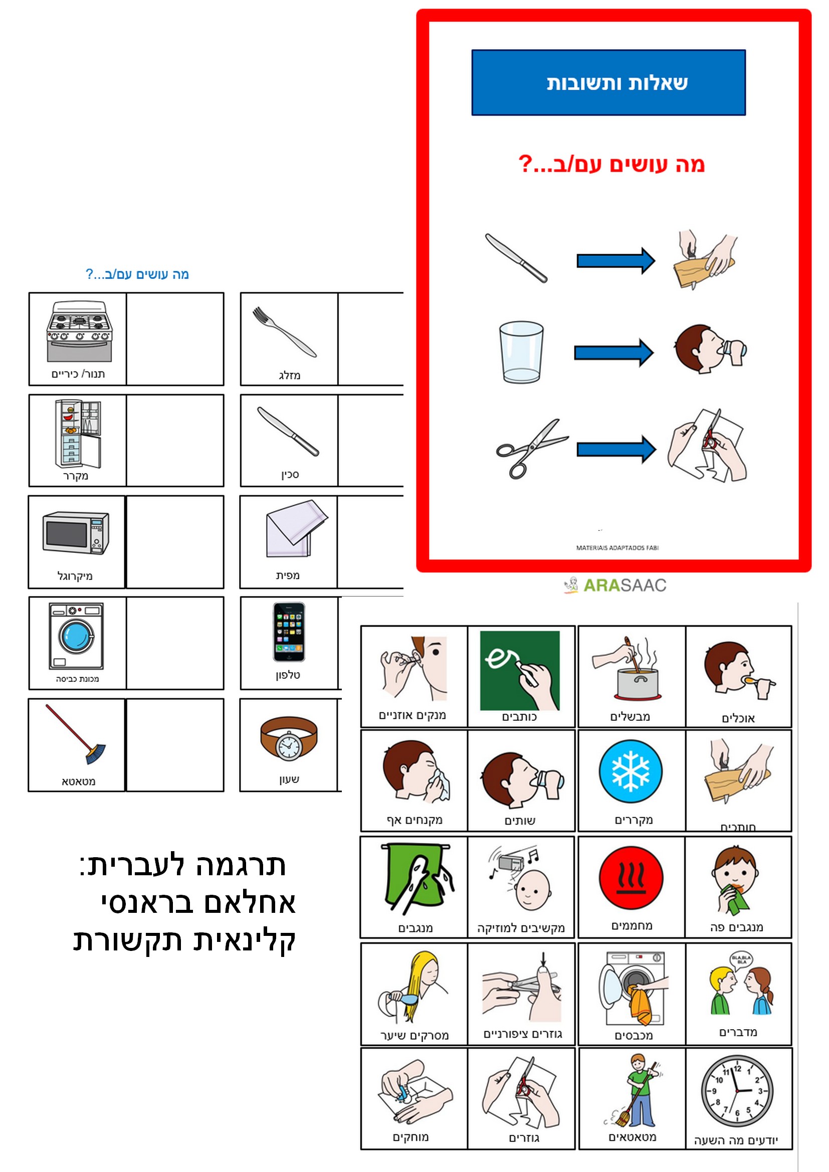 מה עושים עם... העשרת אוצר מלים ותשובה לשאלה